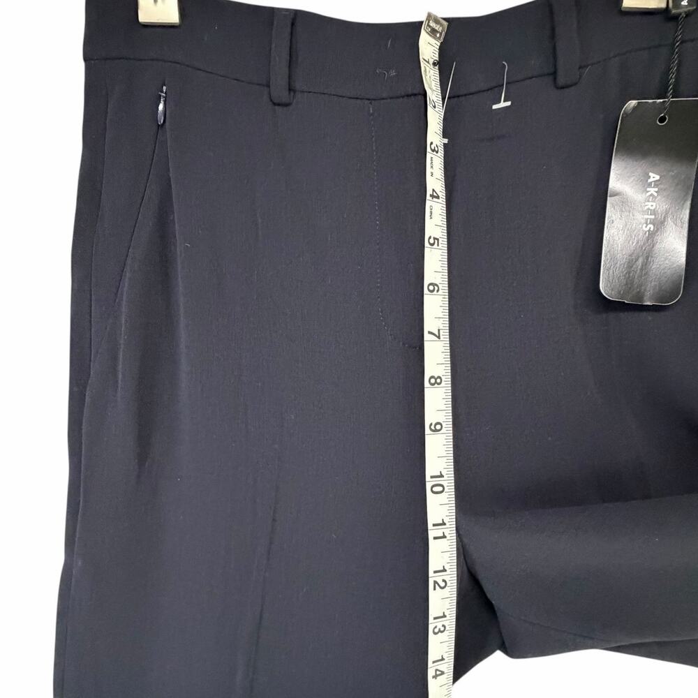 Akris Flore Navy Wool Stretch Tailored Trousers Womens 6 Quiet Luxury NWT $995 - Picture 8 of 15